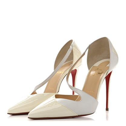 Christian Louboutin Patent Kid Round And Square 100 Pump 39 White 4 of 9