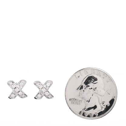 Tiffany 18K White Gold Diamond Paloma Picasso X Kiss Earrings 2 of 5