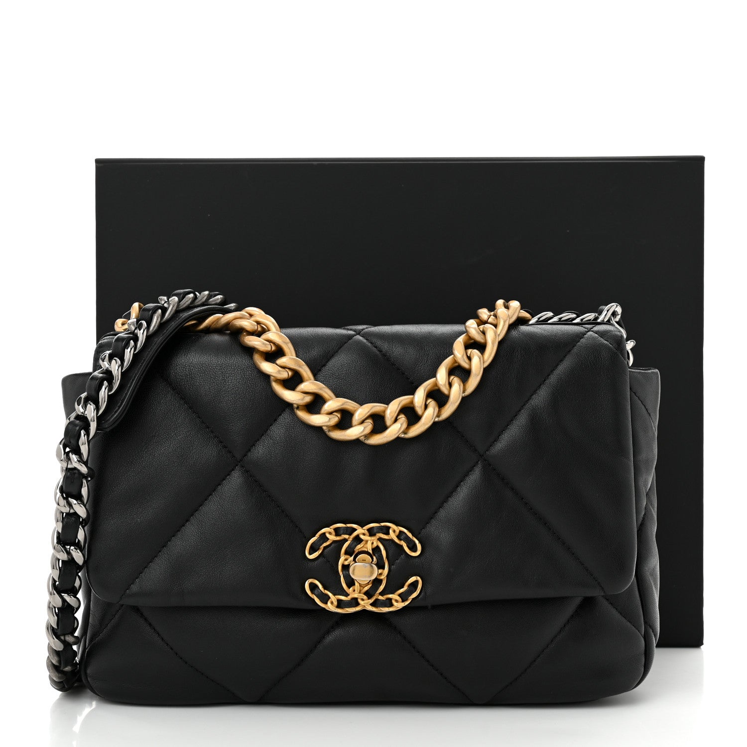Chanel Lambskin Quilted Medium Chanel 19 Flap Black 11 of 11
