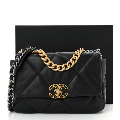 Chanel Lambskin Quilted Medium Chanel 19 Flap Black 11 of 11