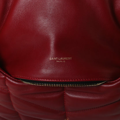 Saint Laurent Lambskin Quilted Small Loulou Puffer Monogram Chain Satchel Opyum Red 7 of 14