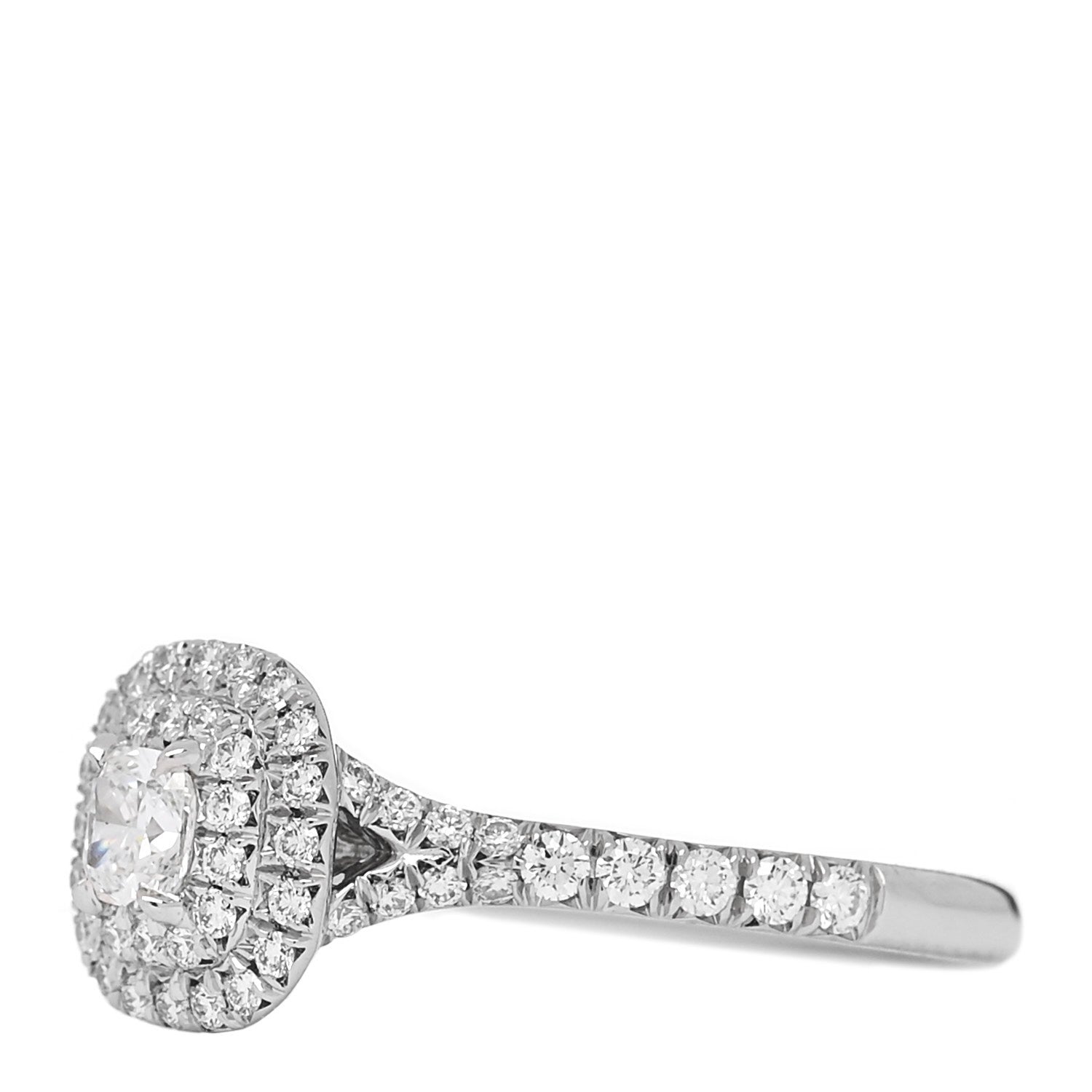 Tiffany Platinum Diamond .15ct Soleste Cushion Cut Double Halo Engagement Ring 52 6 3 of 7