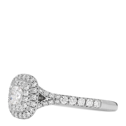 Tiffany Platinum Diamond .15ct Soleste Cushion Cut Double Halo Engagement Ring 52 6 3 of 7