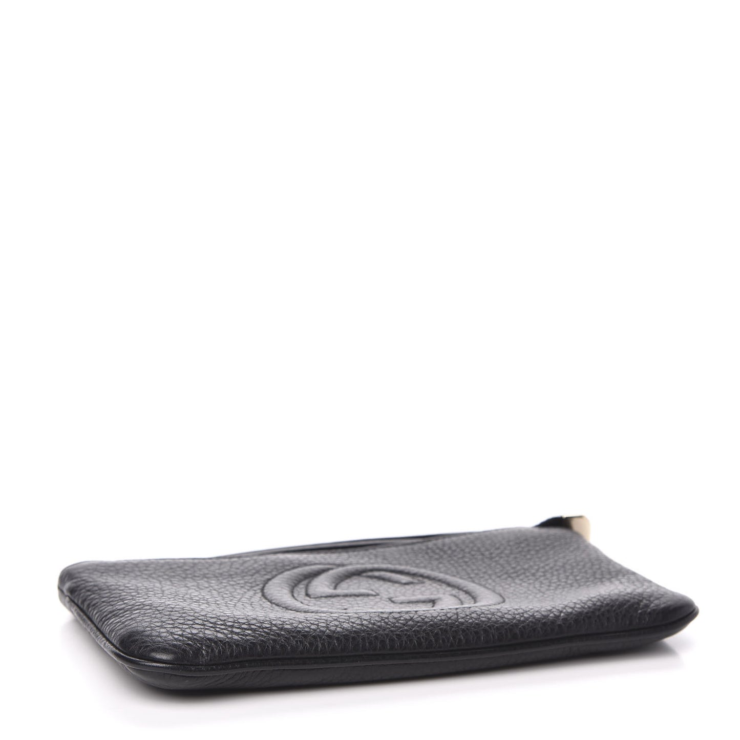 Pebbled Calfskin Soho Wristlet Black