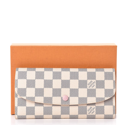 Louis Vuitton Damier Azur Emilie Wallet Rose Ballerine 8 of 8