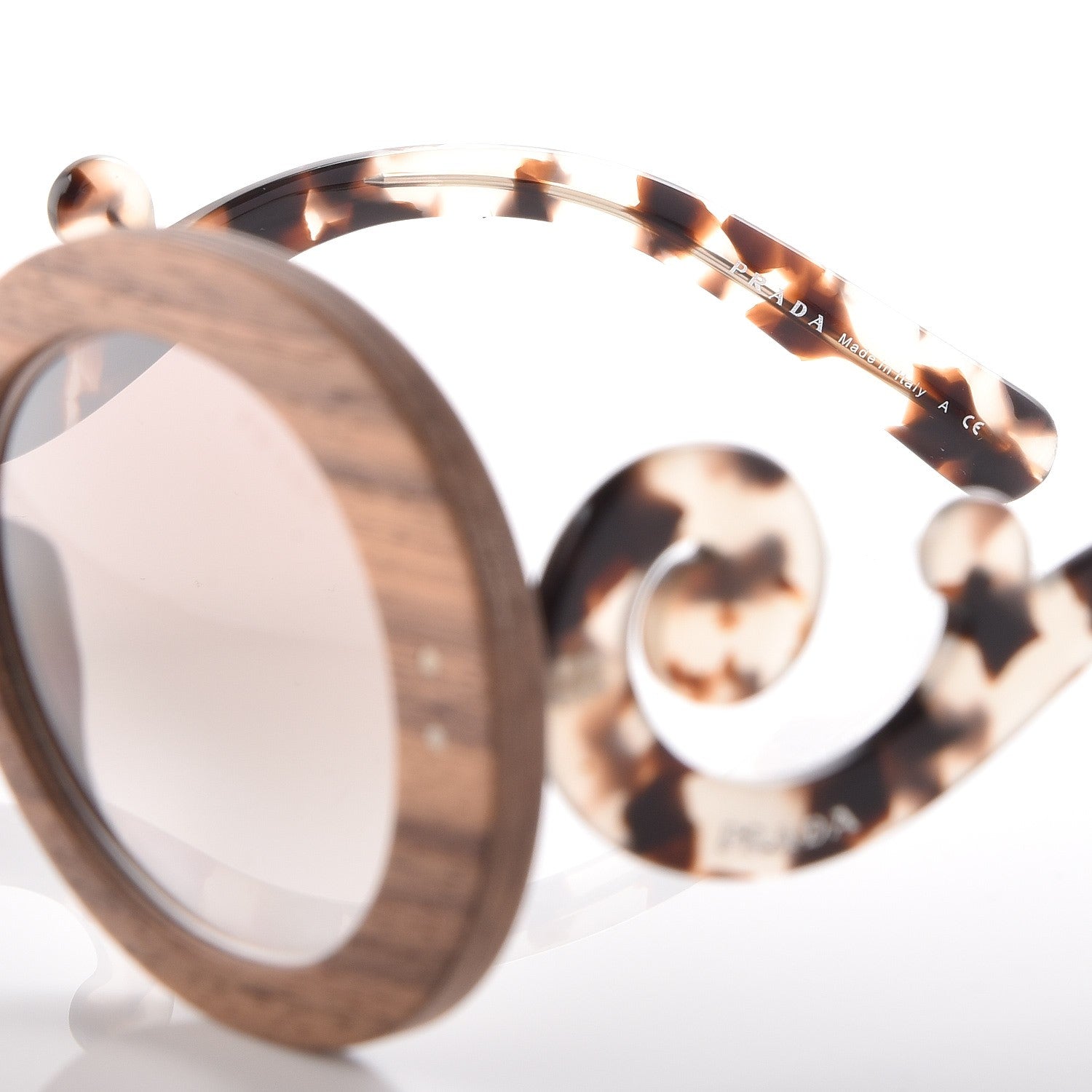 Prada Wooden Baroque Sunglasses SPR 27R Nut Canaletto 6 of 8