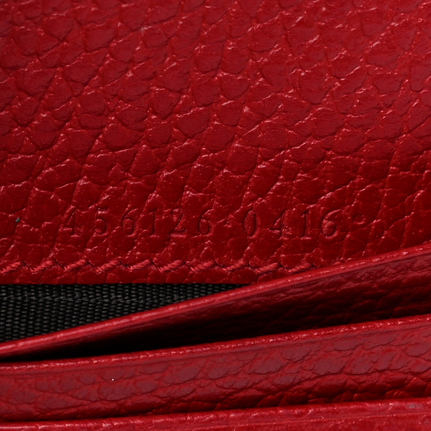 Gucci Pebbled Calfskin GG Marmont Card Case Hibiscus Red 8 of 11