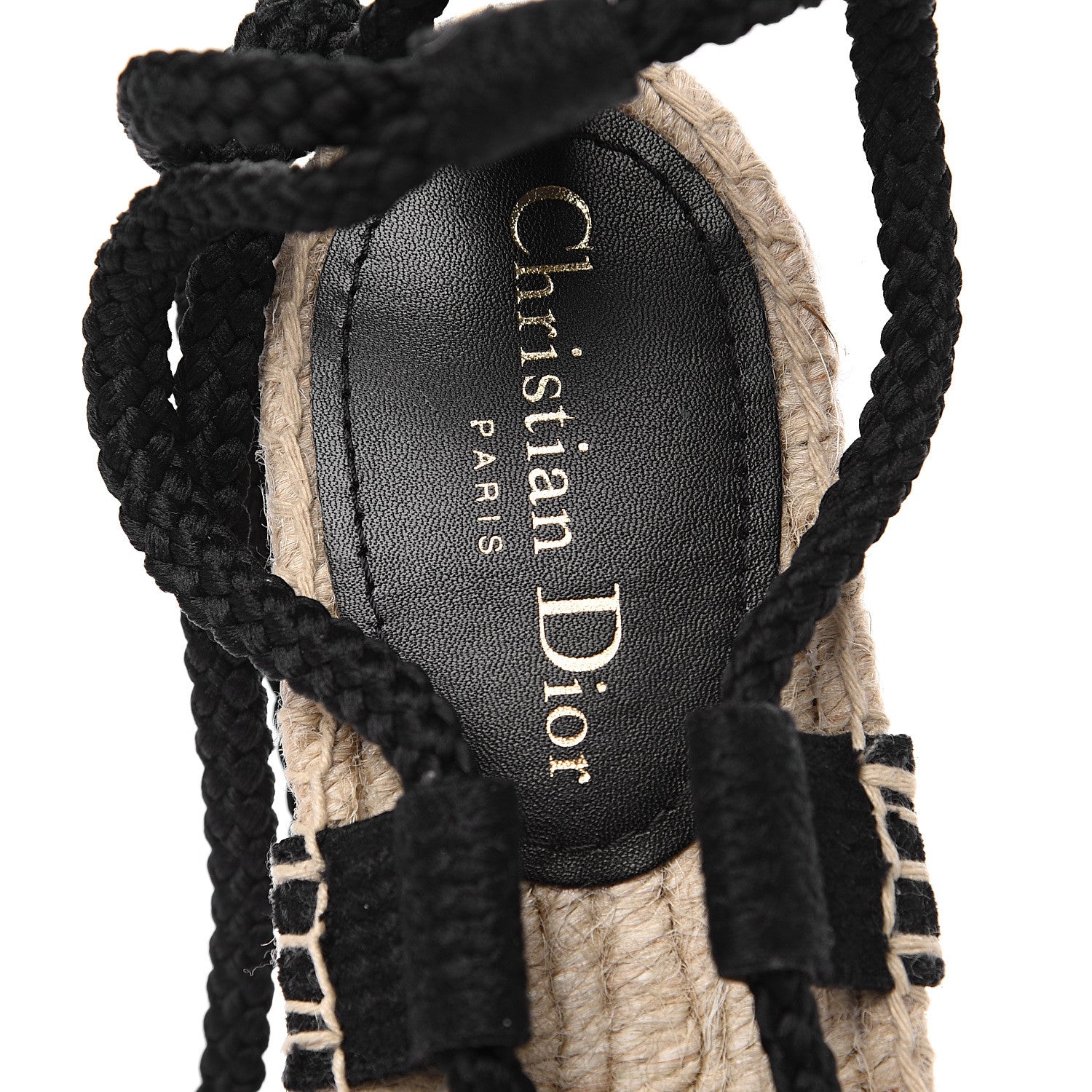 Christian Dior Embroidered Cotton Diorexpress Sandal 38.5 Black 7 of 9