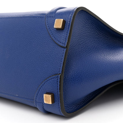 Celine Drummed Calfskin Micro Luggage Indigo 9 of 11