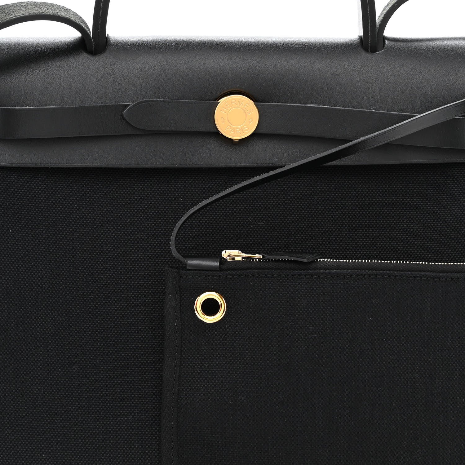 Hermes Military Toile Vache Hunter Herbag Zip PM 31 Black 7 of 10