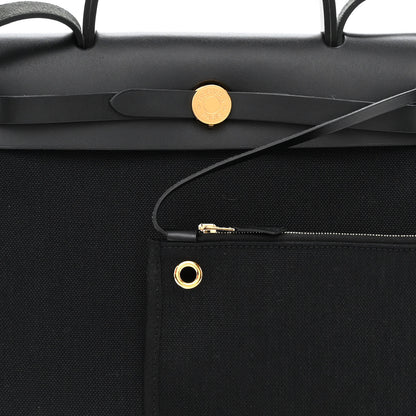 Hermes Military Toile Vache Hunter Herbag Zip PM 31 Black 7 of 10