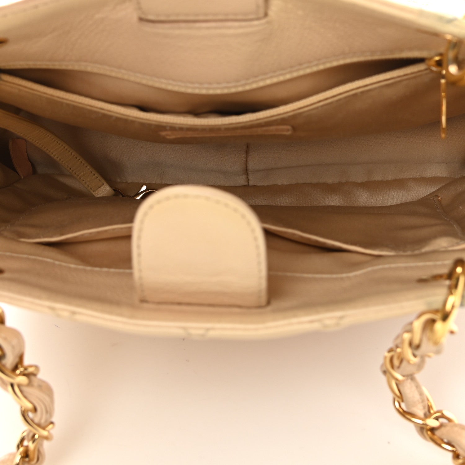 Chanel Caviar Quilted Petit Shopping Tote PST Beige 5 of 11