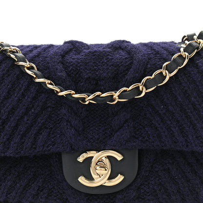 Chanel Cable Knit Mini Paris-Hamburg Flap Navy Blue 8 of 10