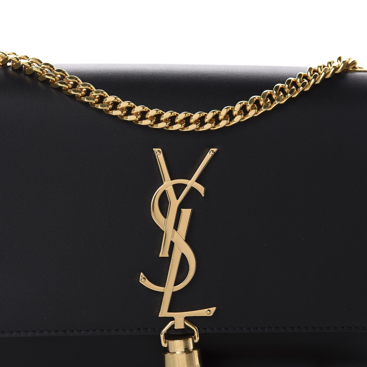 Saint Laurent Smooth Calfskin Small Classic Monogram Kate Tassel Satchel Black 11 of 11