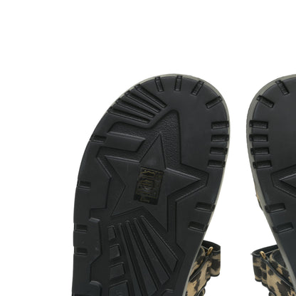 Christian Dior Technical Fabric Mizza Print DiorAct Sandals 41.5 Beige Multicolor 7 of 11