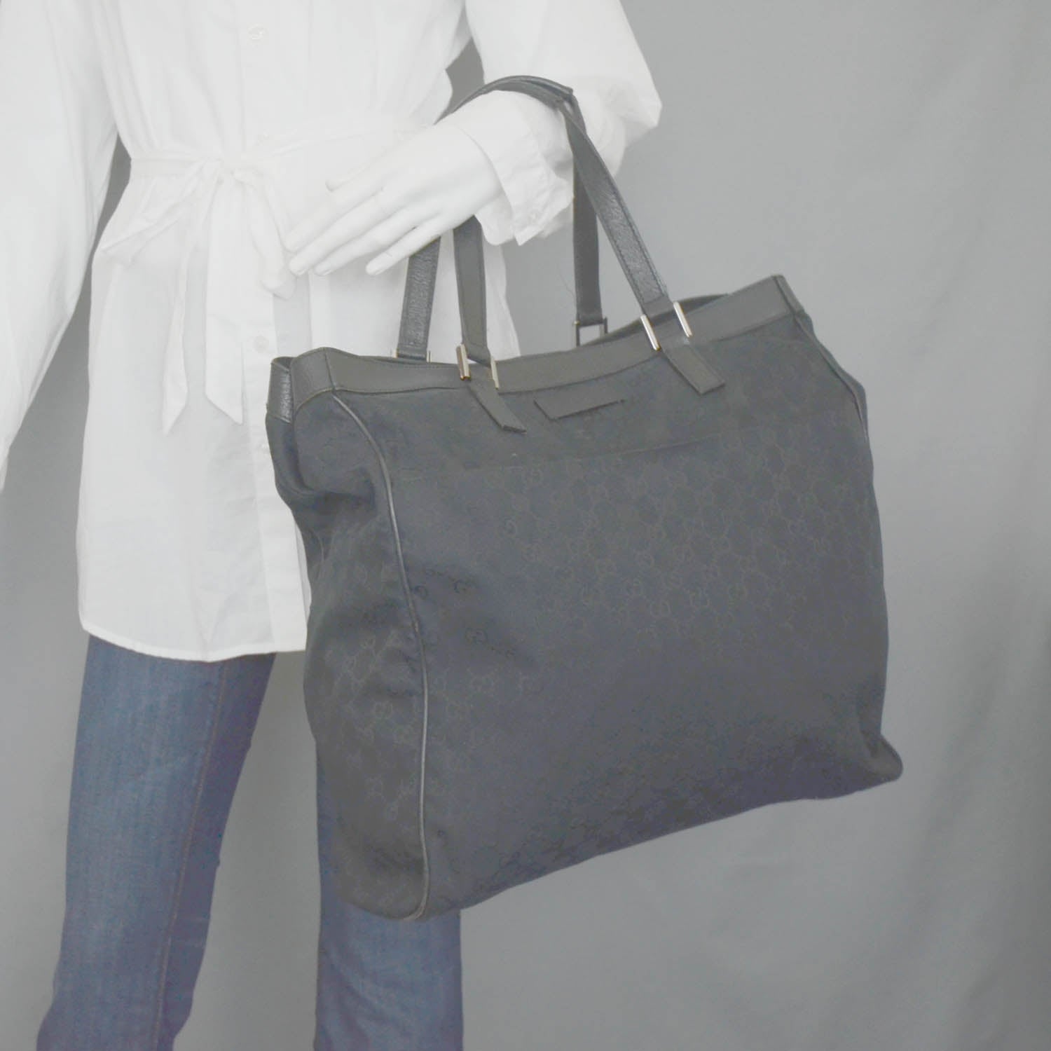 Gucci Monogram Large Tote Black 2 of 11