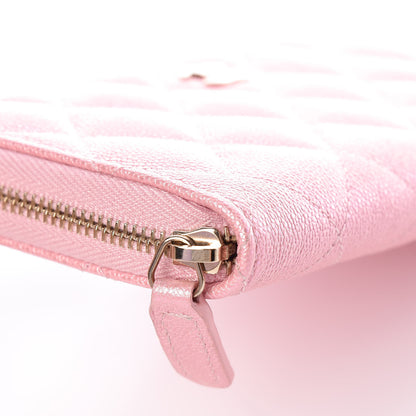 Chanel Iridescent Caviar Quilted Medium Zip Around Wallet Pink 11 of 14