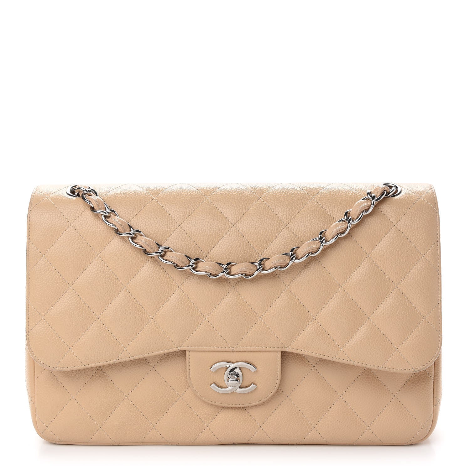 Chanel Caviar Quilted Jumbo Double Flap Beige Clair 1 of 17