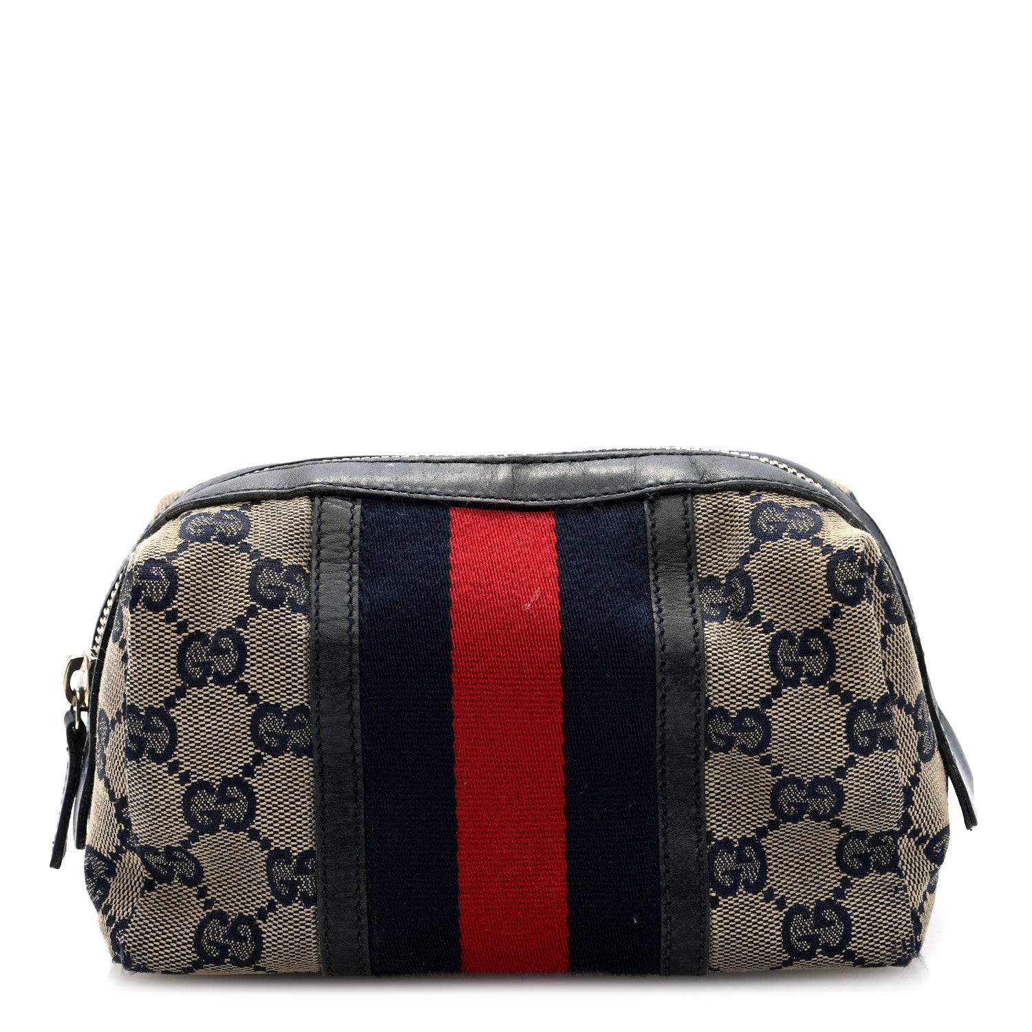 Gucci Monogram Web Small Cosmetic Case Navy 1 of 8