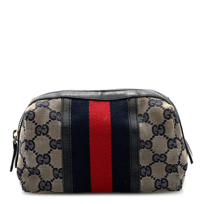 Gucci Monogram Web Small Cosmetic Case Navy 1 of 8