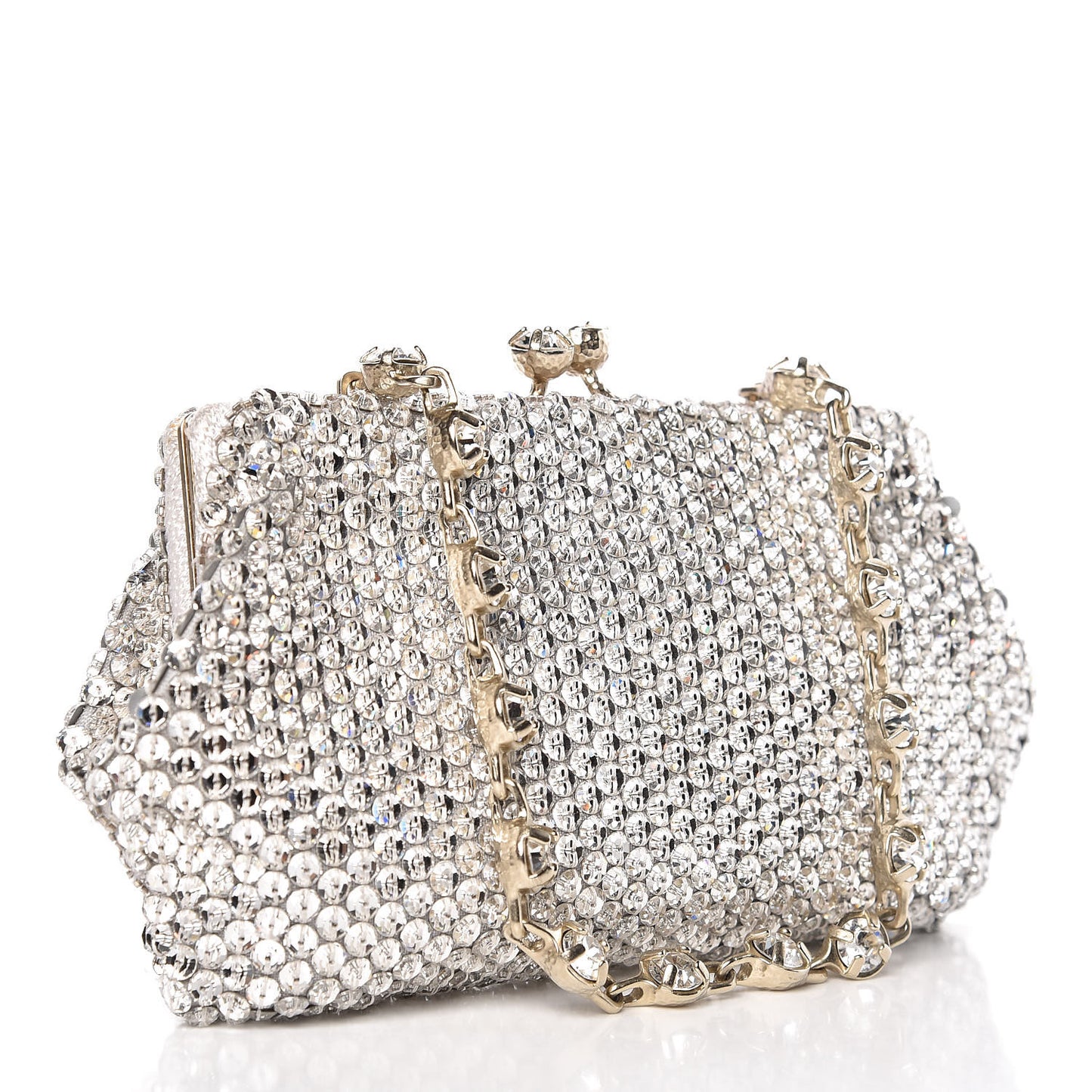 Crystal Embellished Clutch Bag Silver