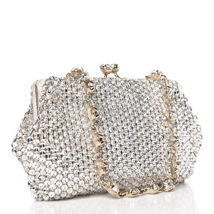 Valentino Garavani Crystal Embellished Clutch Bag Silver 4 of 12