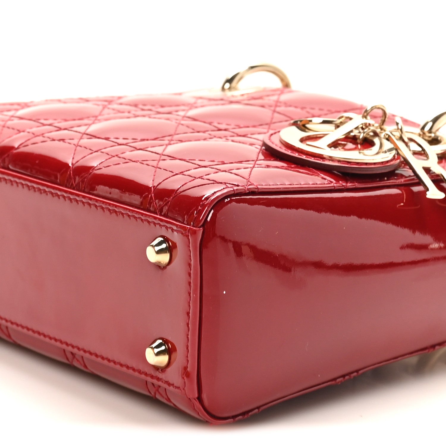 Christian Dior Patent Cannage Mini Lady Dior Red 9 of 9