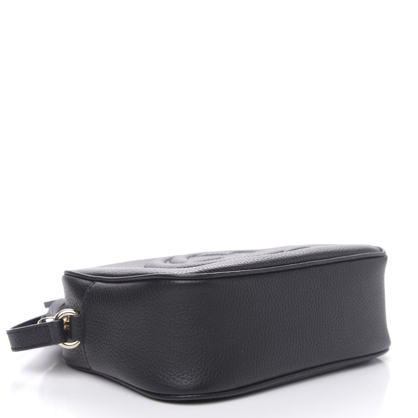 Pebbled Calfskin Small Soho Disco Bag Black