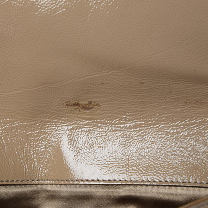 Saint Laurent Textured Patent Calfskin Monogram Large Belle De Jour Clutch Beige 7 of 7