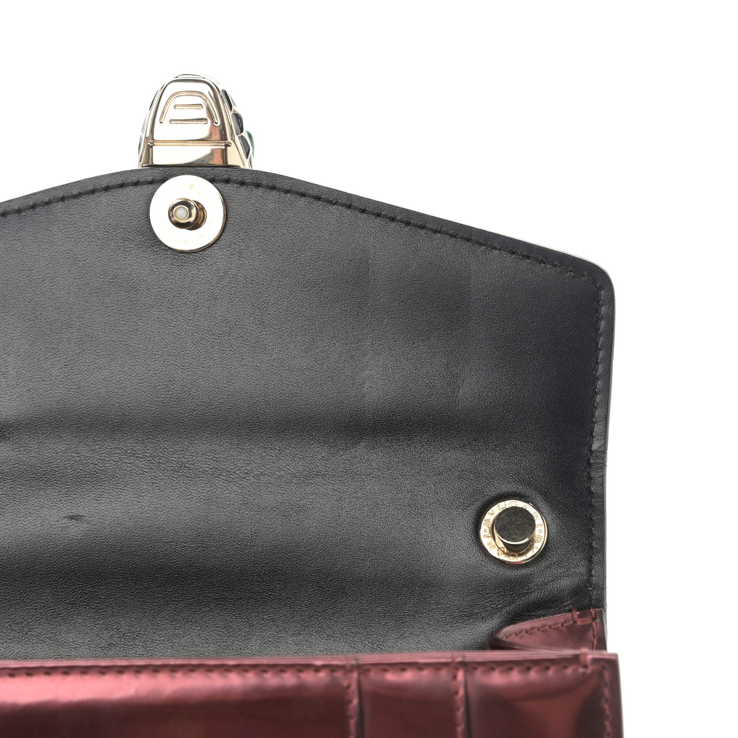 Bulgari Metallic Calfskin Small Serpenti Forever Snake Strap Crossbody Bag Dark Red 8 of 12