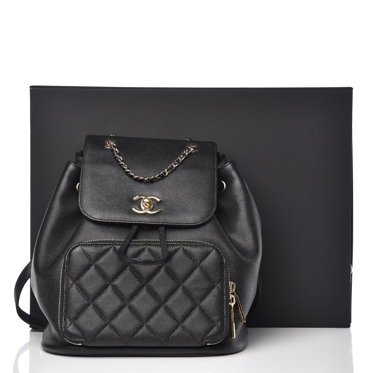 Caviar Quilted Business Affinity Backpack Black
