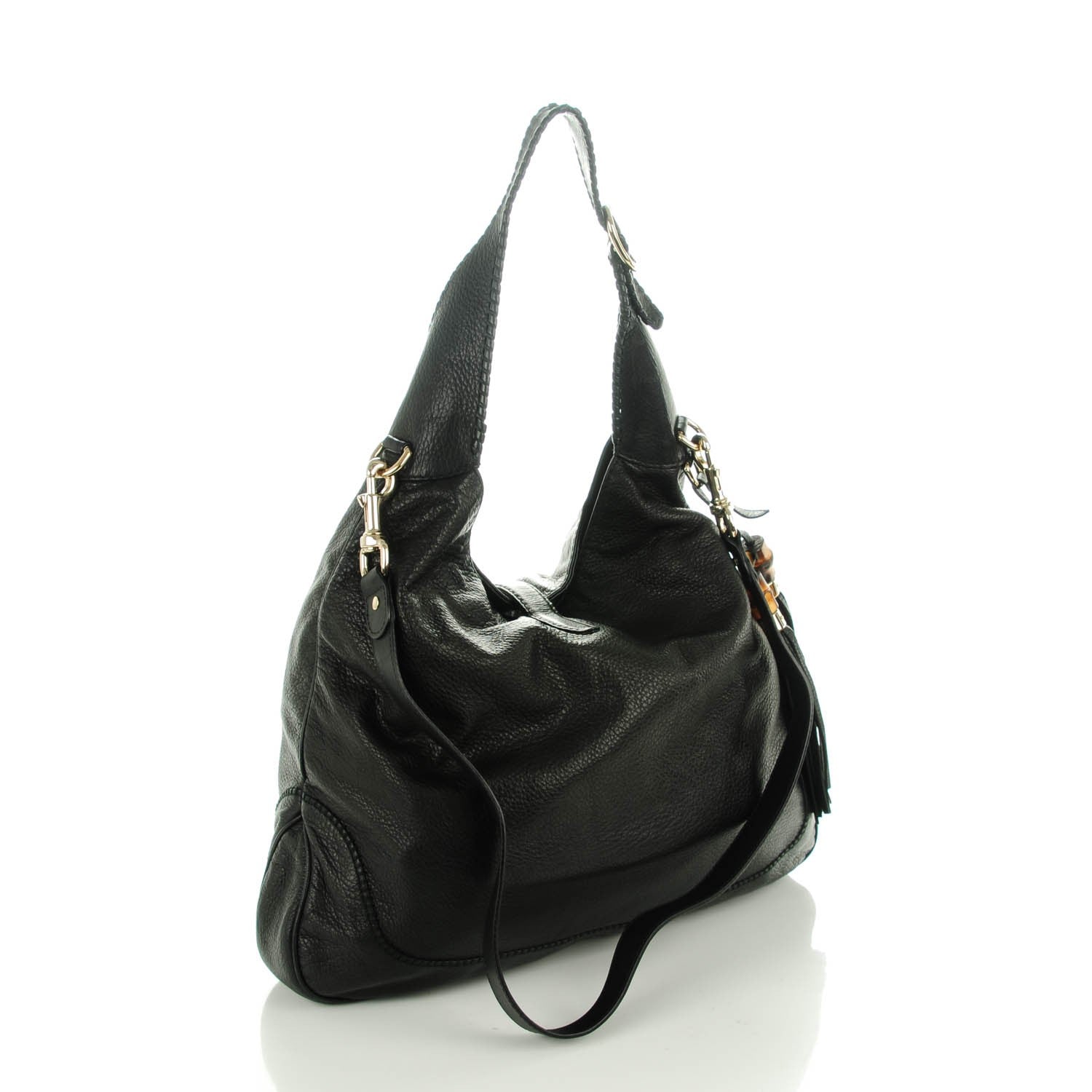 Gucci Calfskin Large New Jackie Shoulder Bag Black 3 of 7