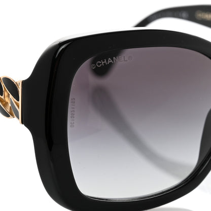 Chanel Acetate Metal Chain Square Sunglasses 5305 Black 8 of 9