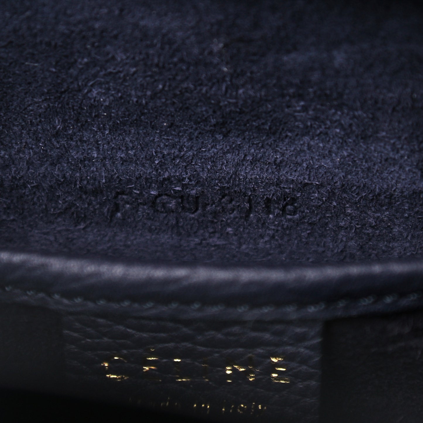 Drummed Calfskin Nano Luggage Navy Blue