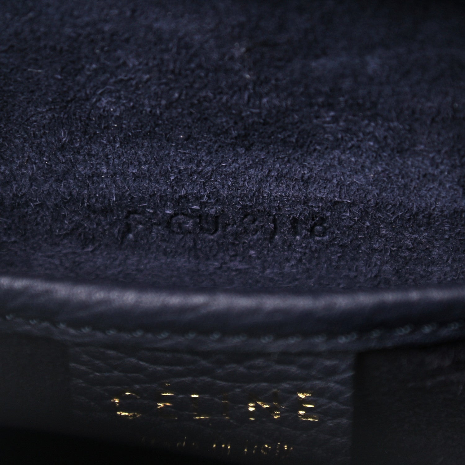 Celine Drummed Calfskin Nano Luggage Navy Blue 7 of 10