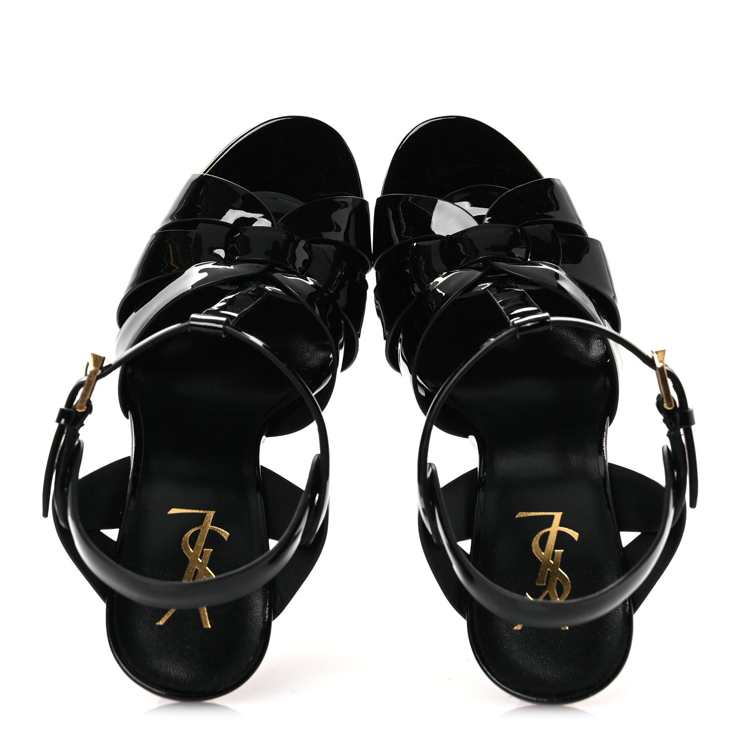 Saint Laurent Patent Tribute 105 Platform Sandals 38 Black 2 of 11
