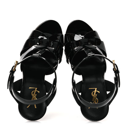 Saint Laurent Patent Tribute 105 Platform Sandals 38 Black 2 of 11