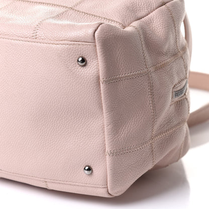 Chanel Caviar Square Stitched Bowler Pink 9 of 11