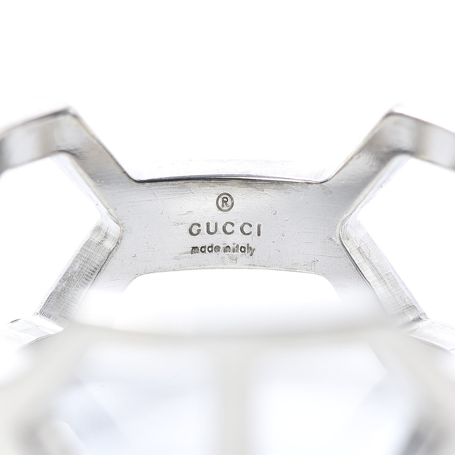 Gucci Sterling Silver Geometric Band Ring 61 9.5 4 of 7