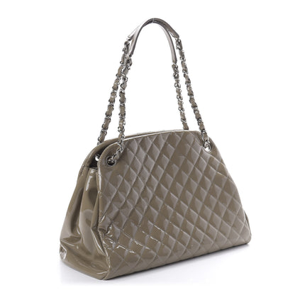 Chanel Patent Quilted Large Just Mademoiselle Bowling Bag Gris Fonce 3 of 10