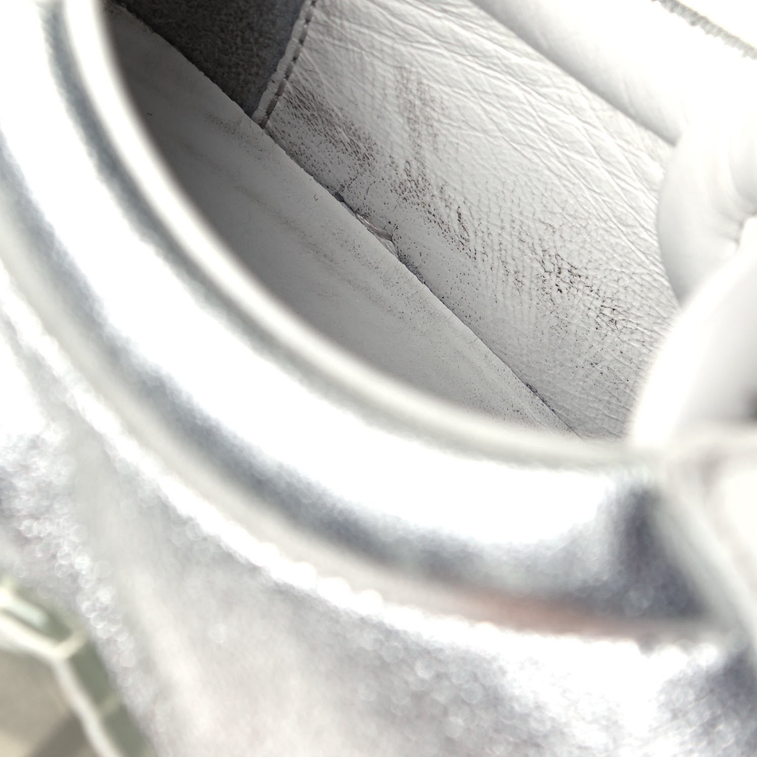 Jimmy Choo Metallic Calfskin Womens Diamond F Low Top Sneaker 36.5 White Silver 9 of 10