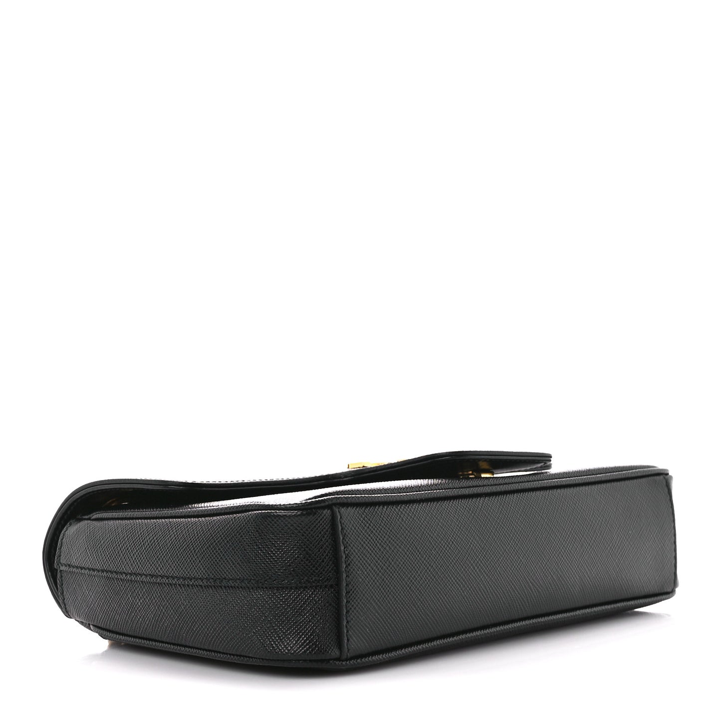 Saffiano Flap Shoulder Bag Black