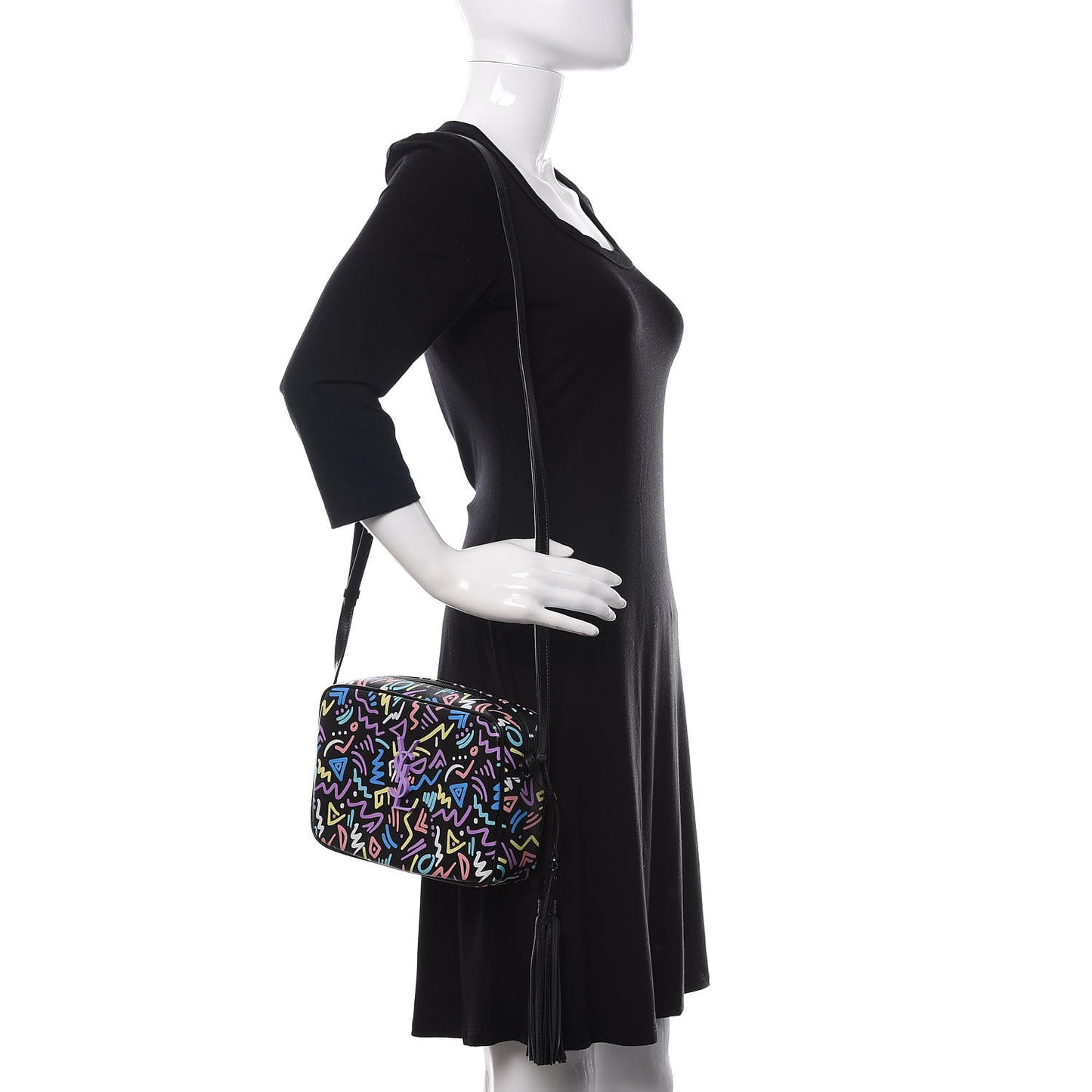 Grain De Poudre Medium Classic Monogram Multicolor Graphic Print Lou Camera Bag Black