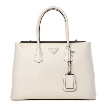 Prada Saffiano Cuir Twin Tote Talco 1 of 12