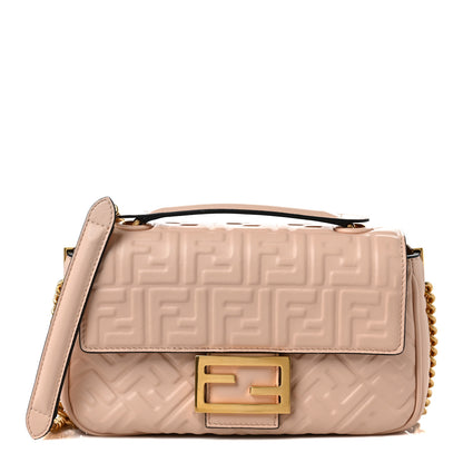 Fendi Nappa Small FF Embossed Midi Chain Baguette Light Rose 1 of 7