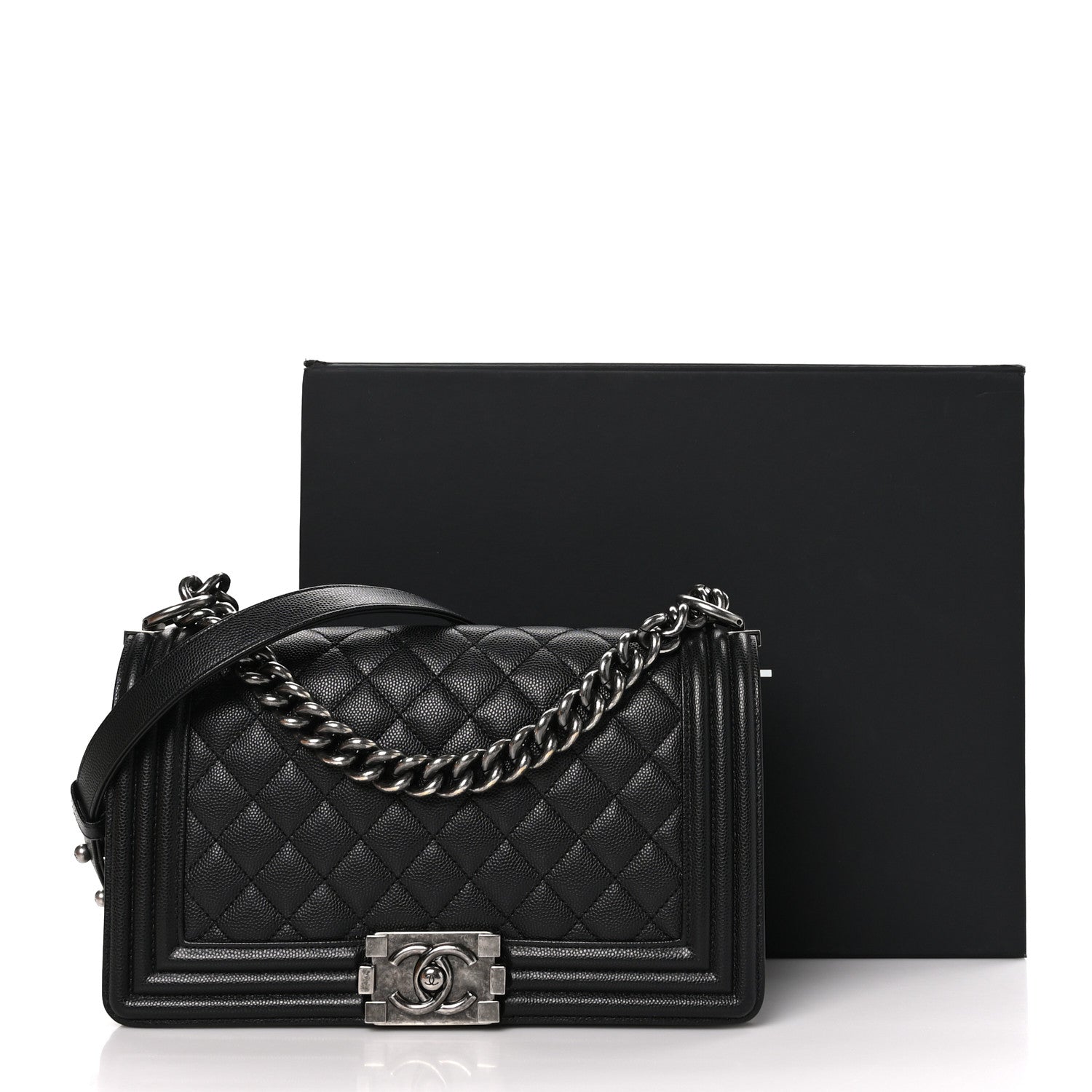 Chanel Caviar Quilted Medium Boy Flap Black 11 of 11
