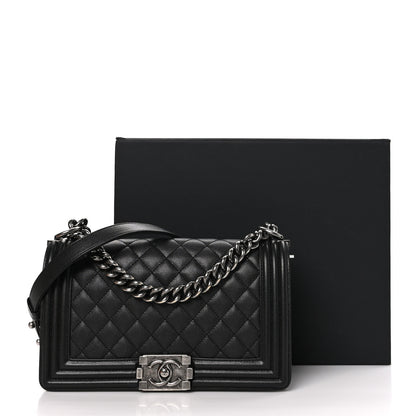 Chanel Caviar Quilted Medium Boy Flap Black 11 of 11