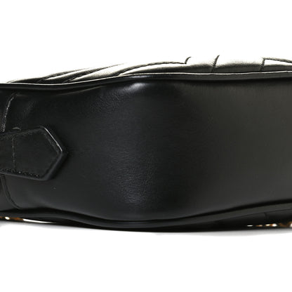 Gucci Calfskin Matelasse Mini GG Marmont Chain Shoulder Bag Black 10 of 12