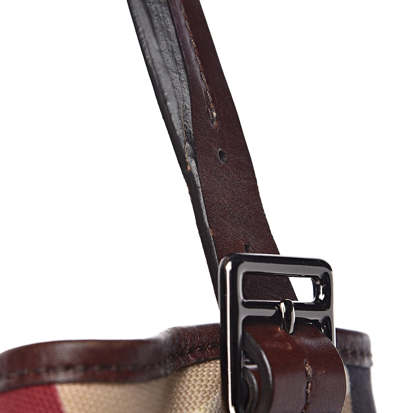 Canvas Check Bucket Bag Multicolor