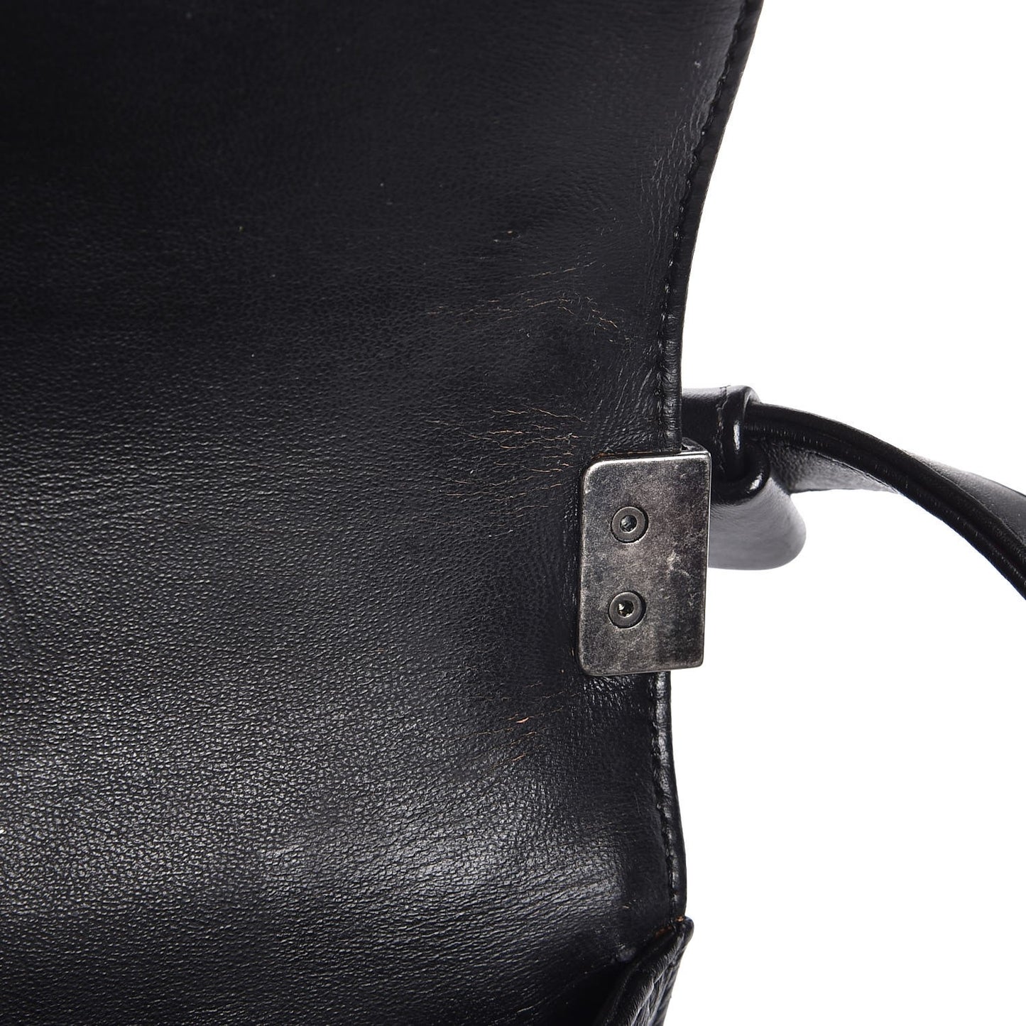Lambskin Quilted Large Boy Flap Black
